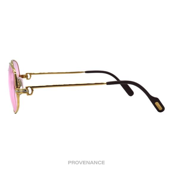 🔴 Cartier Romance Louis (Drake) Sunglasses - Gold Pink 54 - Picture 7 of 12